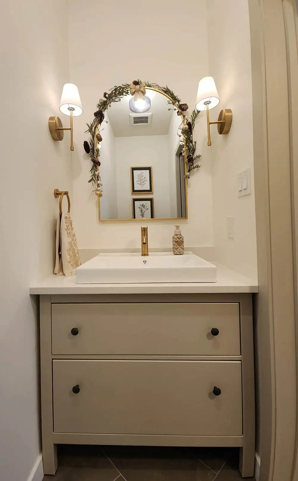 White countertop on a bathroom vanity